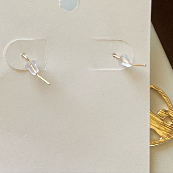 Gold Black Cat Silhouette Heart Frame Drop Dangle Earrings New! - Picture 5 of 6